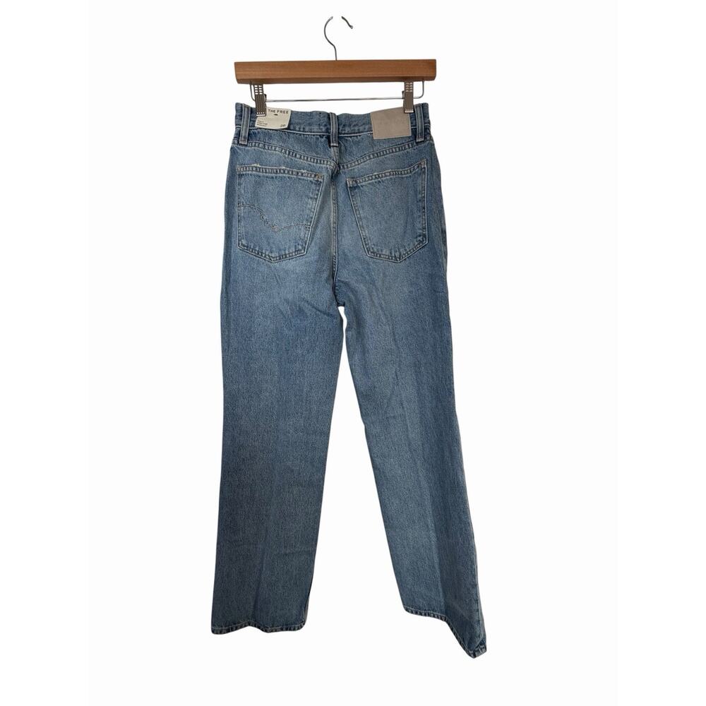 We The Free Women’s Blue Distressed High Rise Straight Leg Denim Jeans - Picture 13 of 16